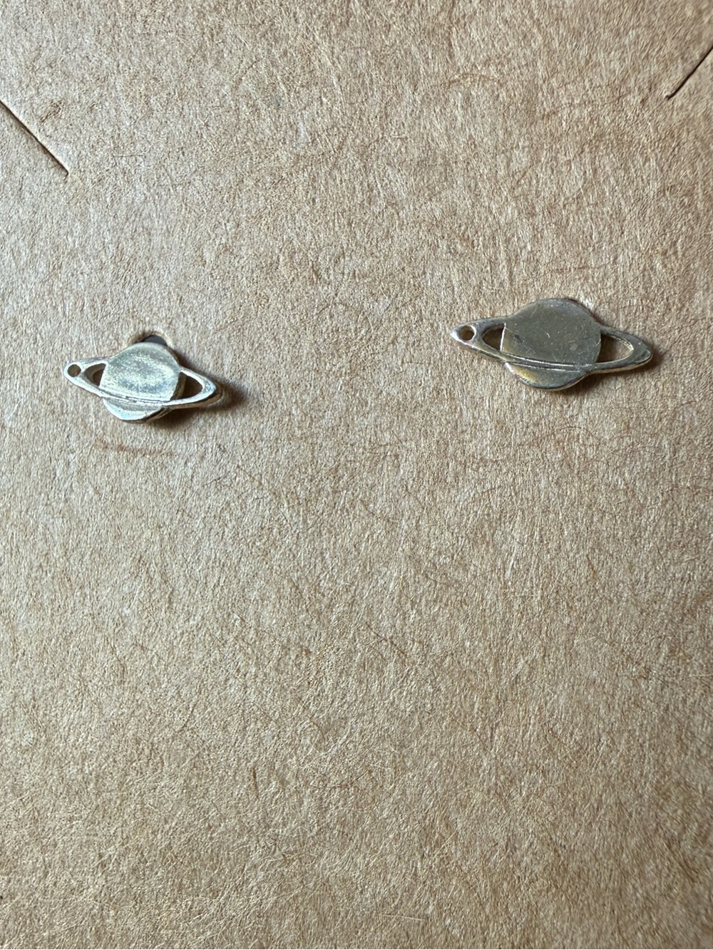 Silver Planet Saturn Stud Earrings